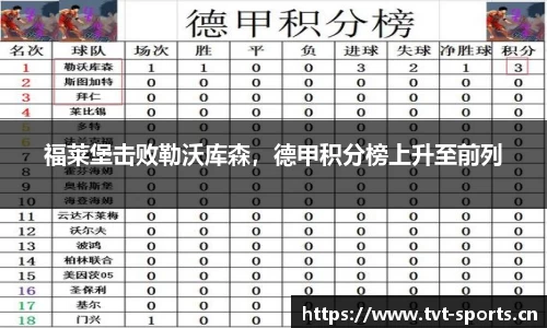 福莱堡击败勒沃库森，德甲积分榜上升至前列